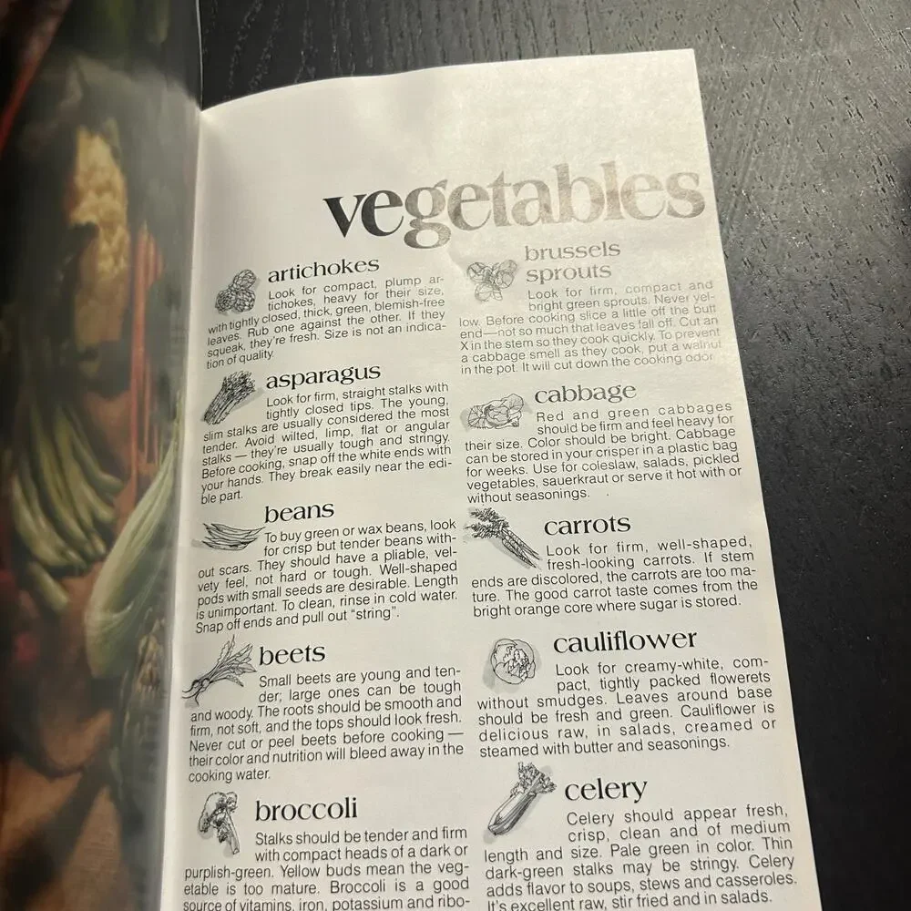 Vintage 1978 Fresh Fruit and Vegetable Facts: How, when, why to buy Pamphlet